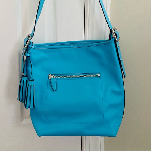 Coach Blue Leather Purse Bag - Picture 2 of 6